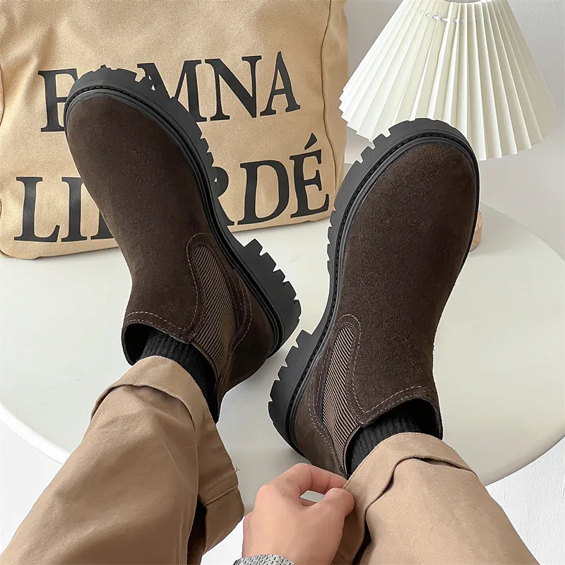 WEISHIBANGWEI Short Chelsea Boots Men's-2