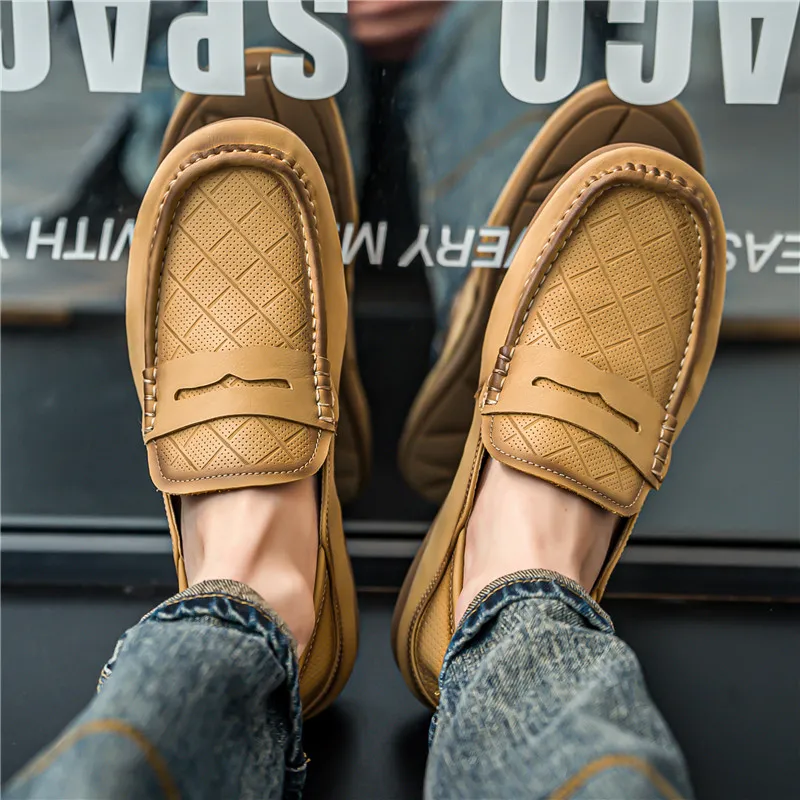 WEISHIBANGWEI Loafers Low Heel Men's-5