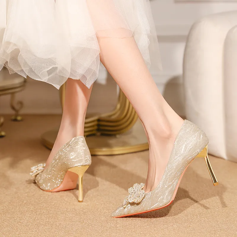 WEISHIBANGWEI Slim Heel High Heels 8.5CM Women's-2
