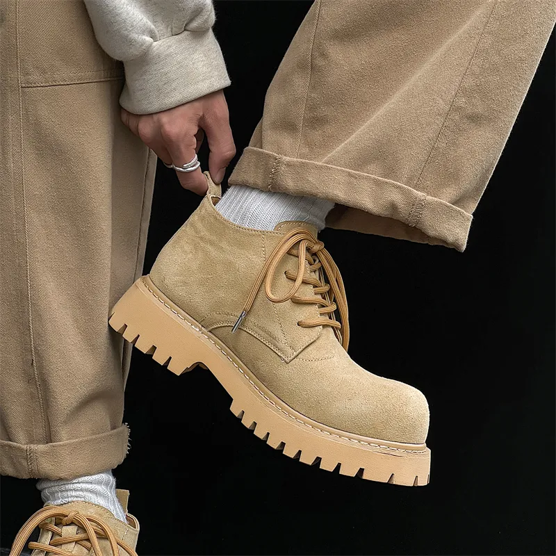 WEISHIBANGWEI Ankle Boots Unisex Yellow-5
