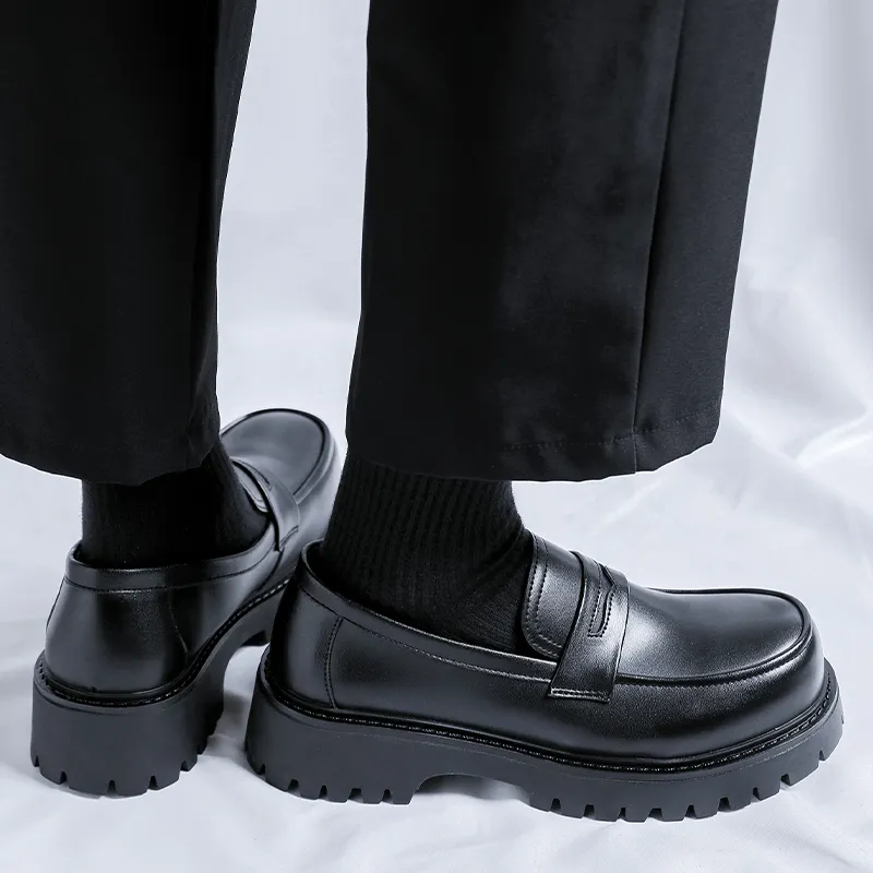 WEISHIBANGWEI Loafers Men's Black-7