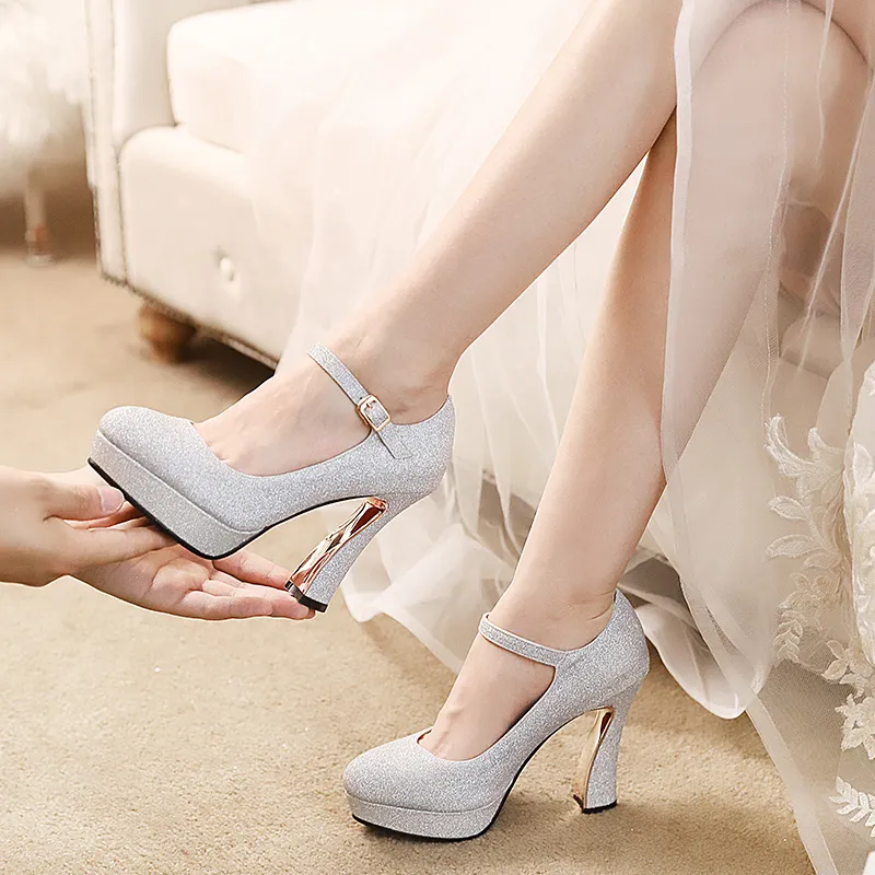 WEISHIBANGWEI Chunky Heel High Heels 11CM Women's-8
