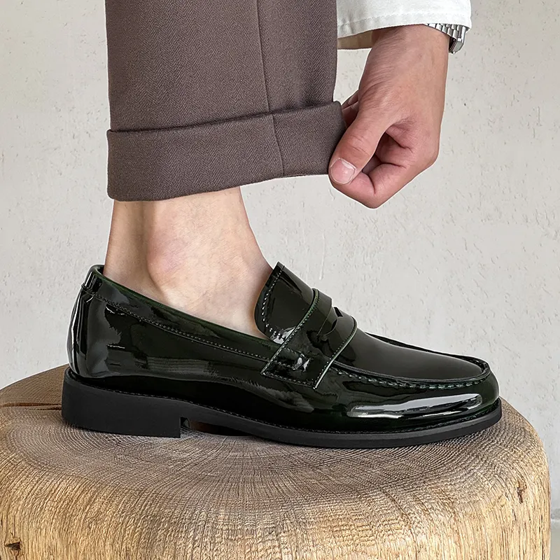 WEISHIBANGWEI Loafers Men's Green-5