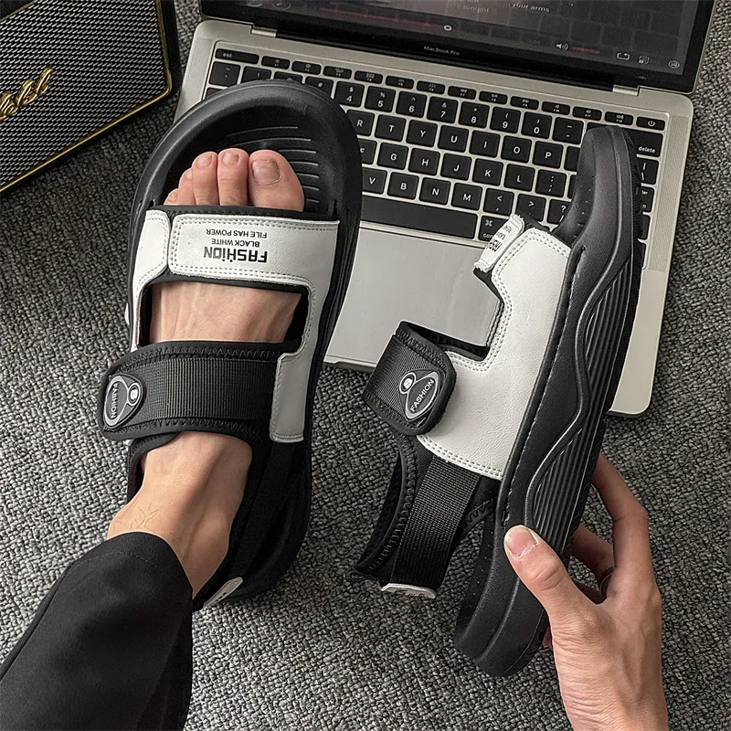 WEISHIBANGWEI Beach Sandals Men's White-3