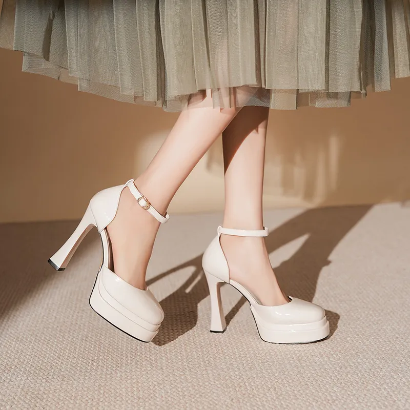 WEISHIBANGWEI Chunky Heel High Heels Women's-3