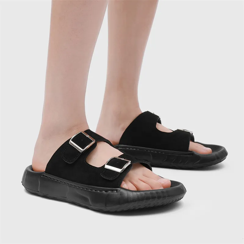 WEISHIBANGWEI Slip Resistant Odor Resistant Slide Slippers Men's Black-6