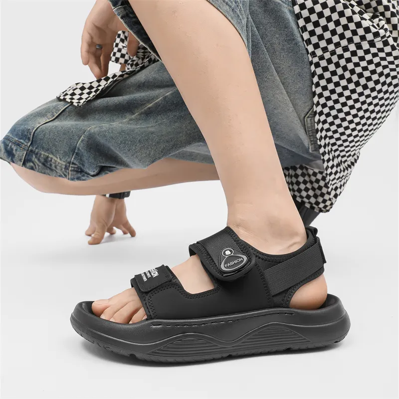 WEISHIBANGWEI Beach Sandals Men's Black-2