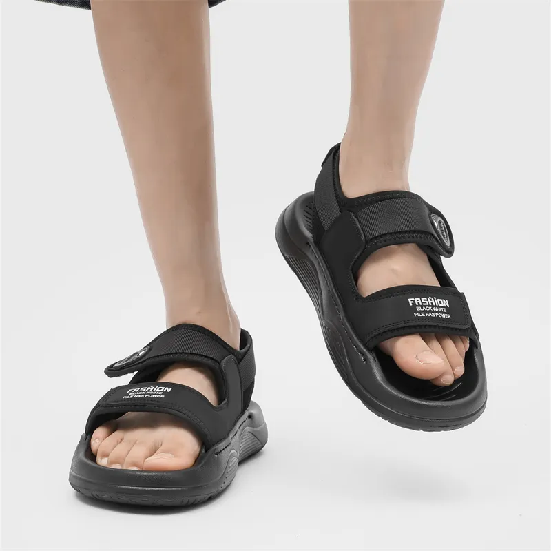 WEISHIBANGWEI Beach Sandals Men's Black-1