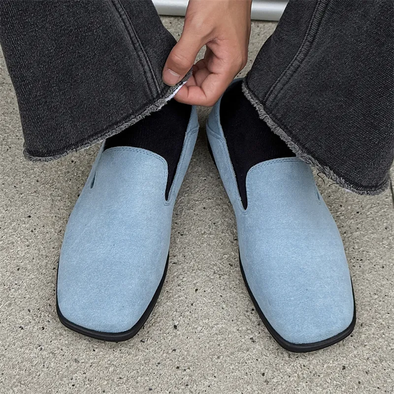 WEISHIBANGWEI Height Increasing Low Top Casual Shoes Unisex Blue-3