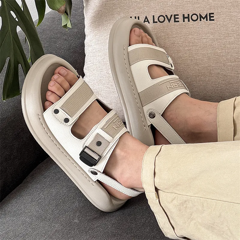 WEISHIBANGWEI Beach Sandals Men's White-4