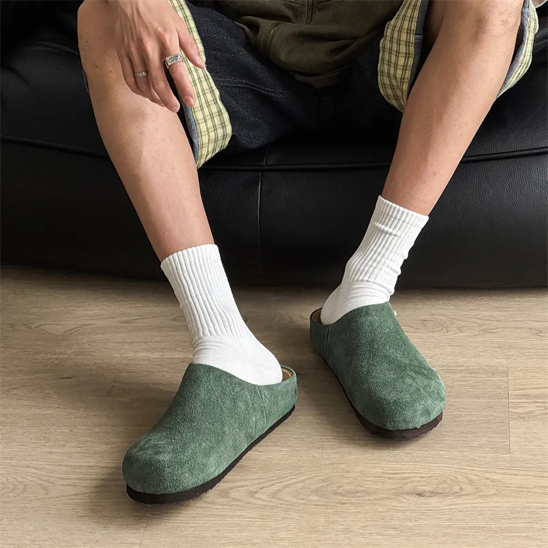 WEISHIBANGWEI Rubber Sole Closed Toe Slippers Unisex Green-5