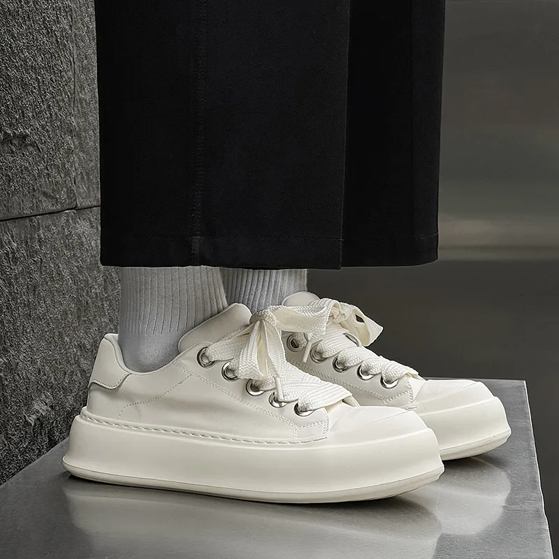 WEISHIBANGWEI Low Top Skateboard Shoes Men's White-5