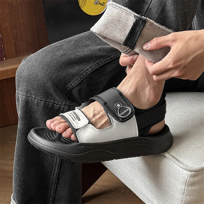 WEISHIBANGWEI Beach Sandals Men's White-5