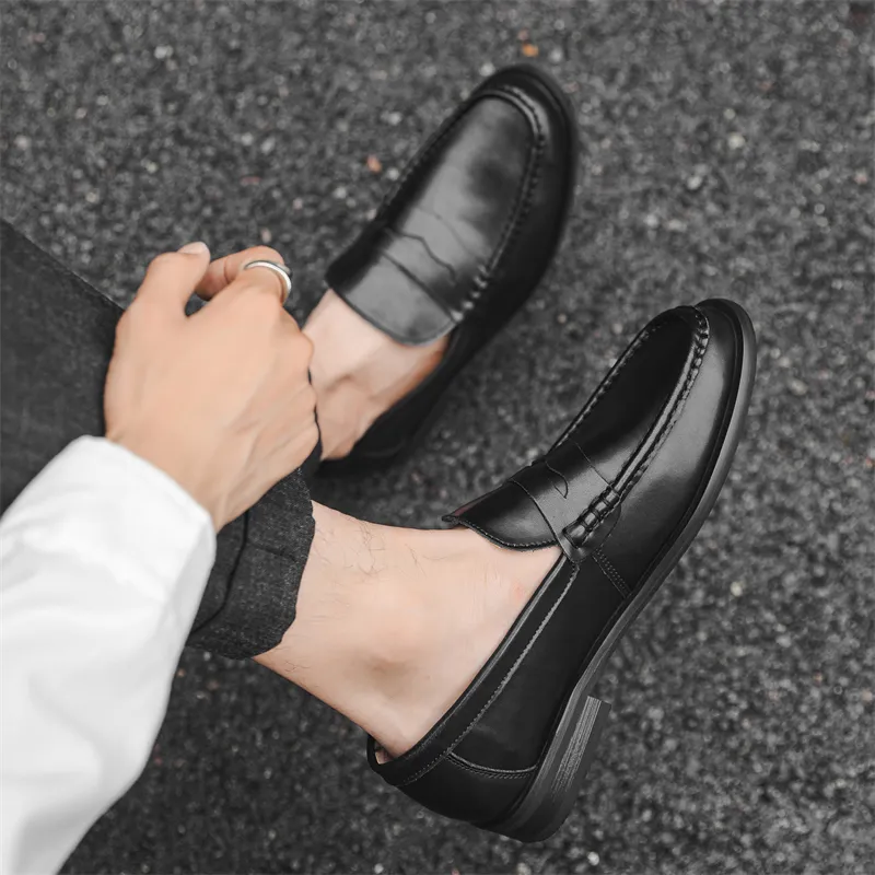 WEISHIBANGWEI Loafers Unisex Black-1