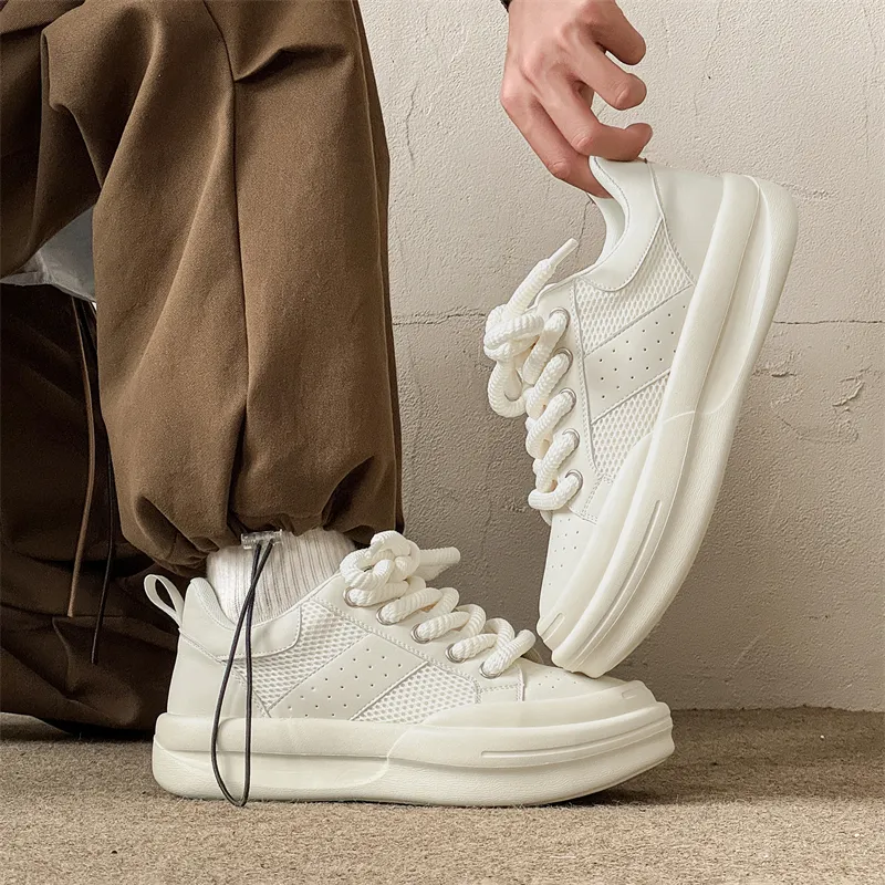 WEISHIBANGWEI Lightweight Low Top Casual Shoes Men's White-2