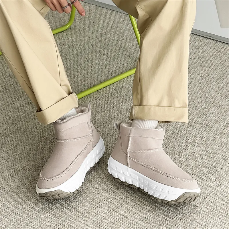 WEISHIBANGWEI Warm Slip Resistant Short Snow Boots Unisex-16
