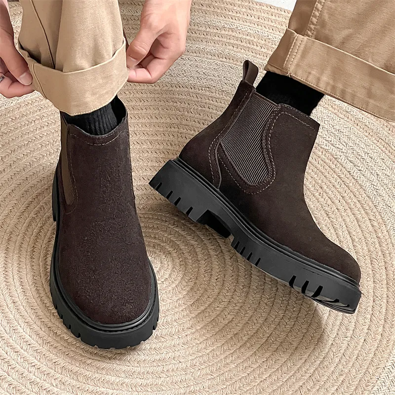 WEISHIBANGWEI Short Chelsea Boots Men's-4