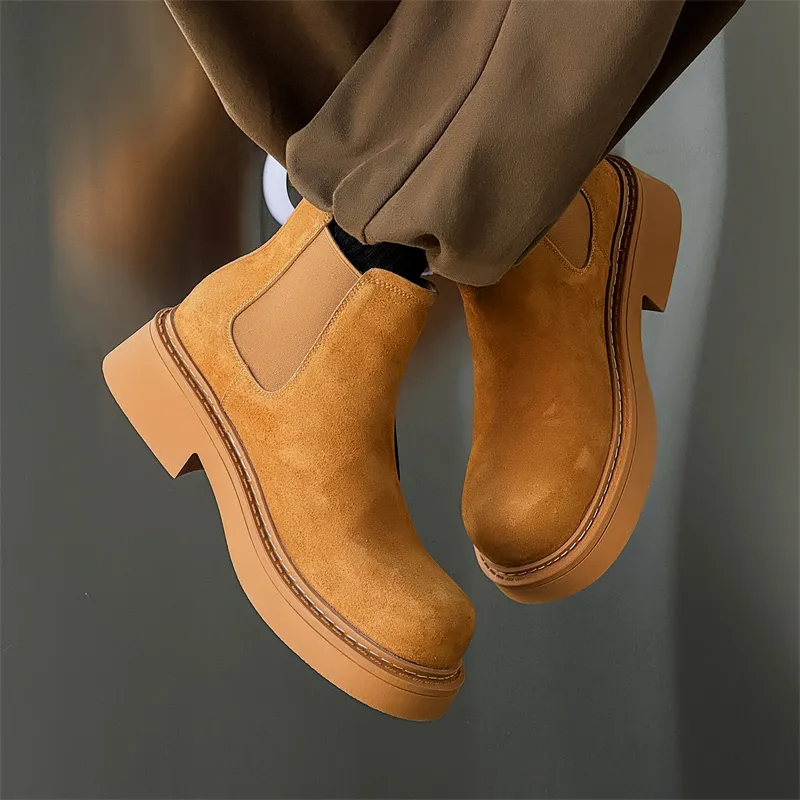 WEISHIBANGWEI Short Chelsea Boots Men's-12