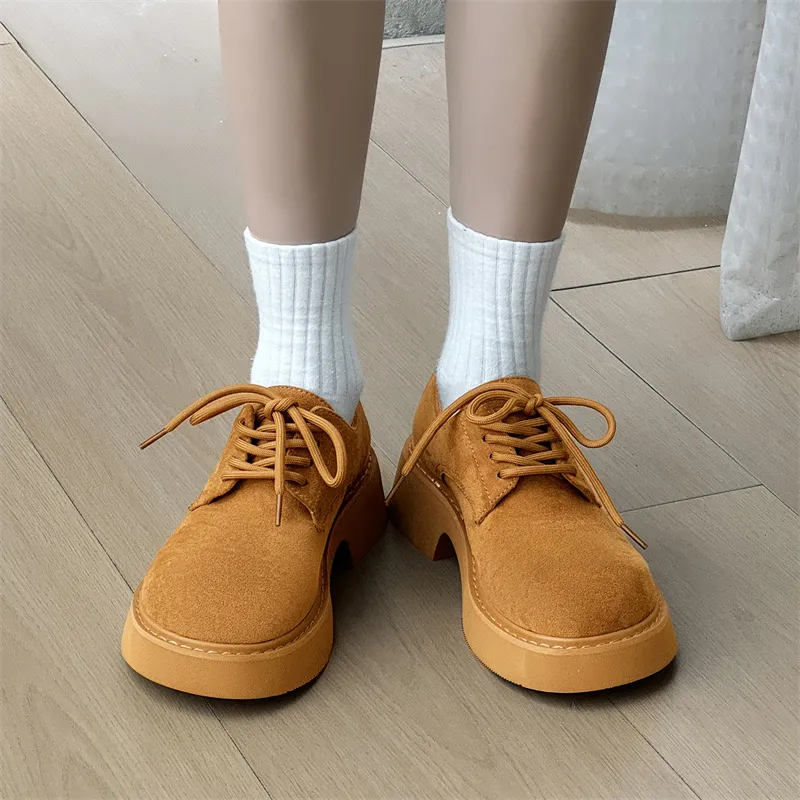 WEISHIBANGWEI Casual Single Shoes Women's Yellow-5