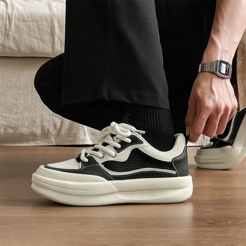 WEISHIBANGWEI Low Top Skateboard Shoes Men's Black-4