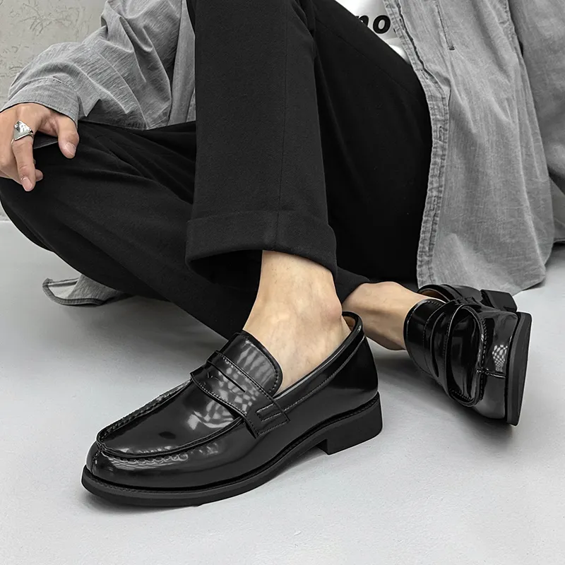 WEISHIBANGWEI Loafers Men's Black-7
