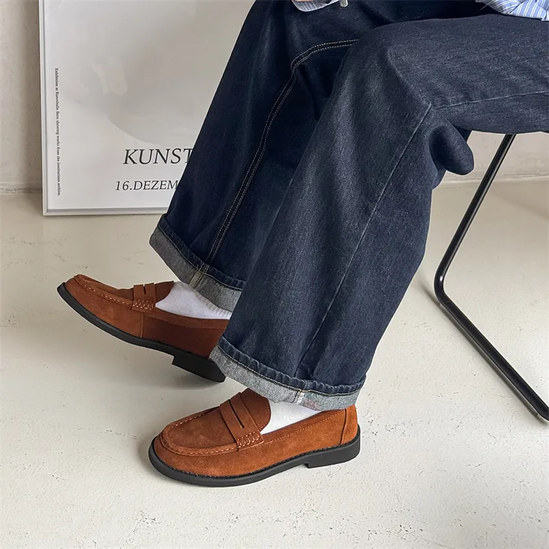 WEISHIBANGWEI Loafers Men's Brown-5