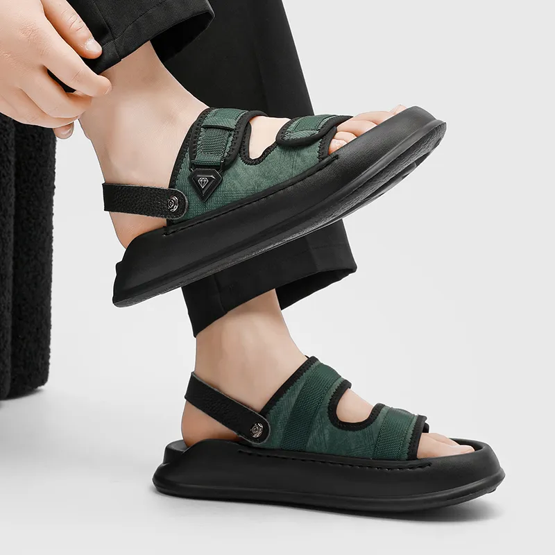 WEISHIBANGWEI Beach Sandals Men's Green-6