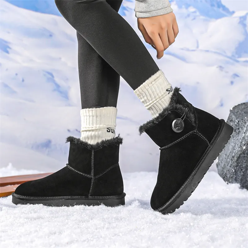 WEISHIBANGWEI Warm Wear Resistant Cushioning Slip Resistant Short Snow Boots Women's-7