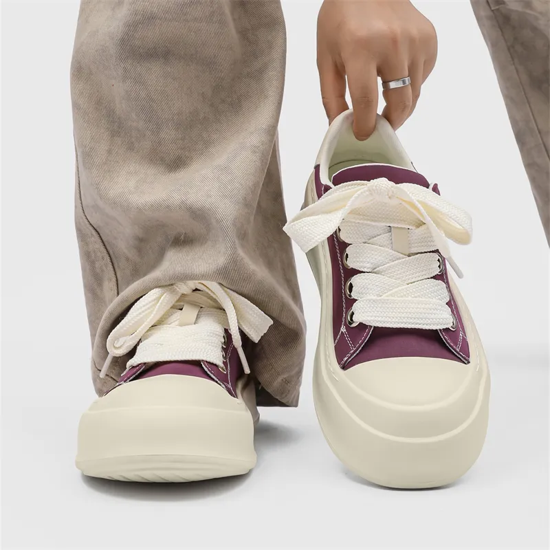 WEISHIBANGWEI Height Increasing Low Top Skateboard Shoes Men's Purple-1
