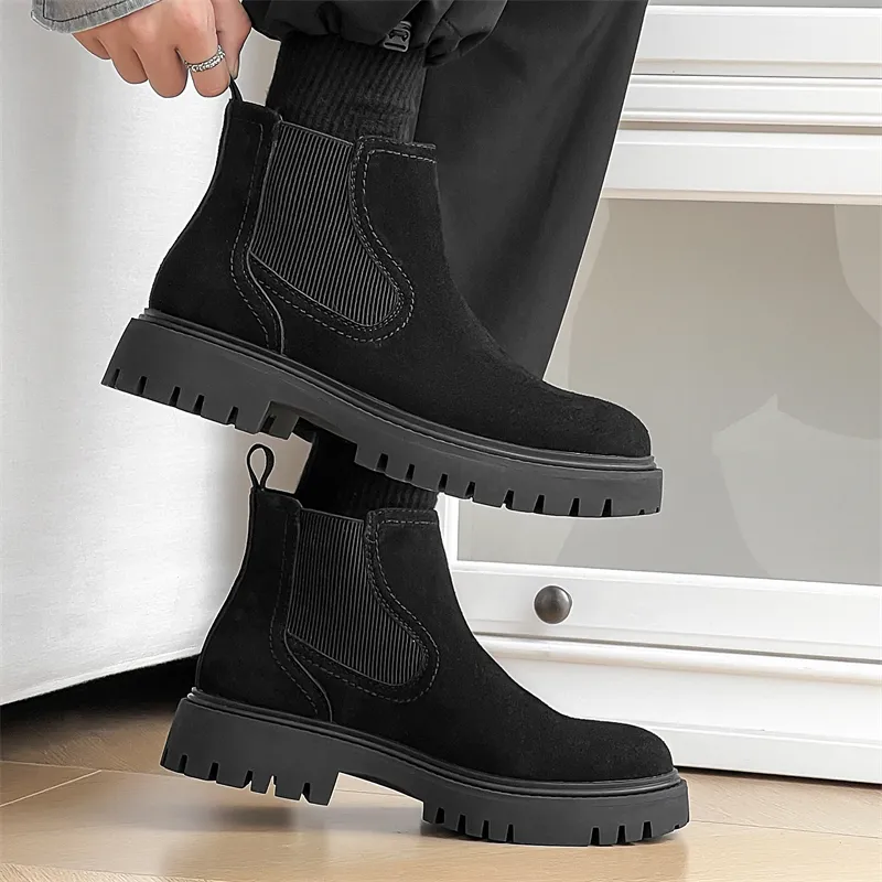 WEISHIBANGWEI Short Chelsea Boots Men's-14