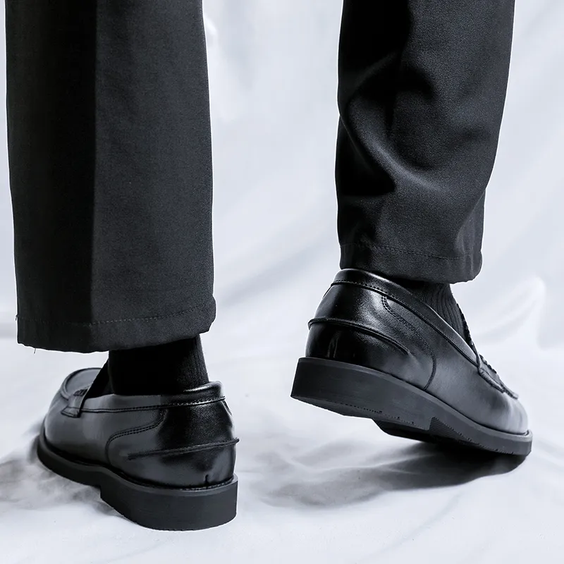WEISHIBANGWEI Loafers Men's Black-7