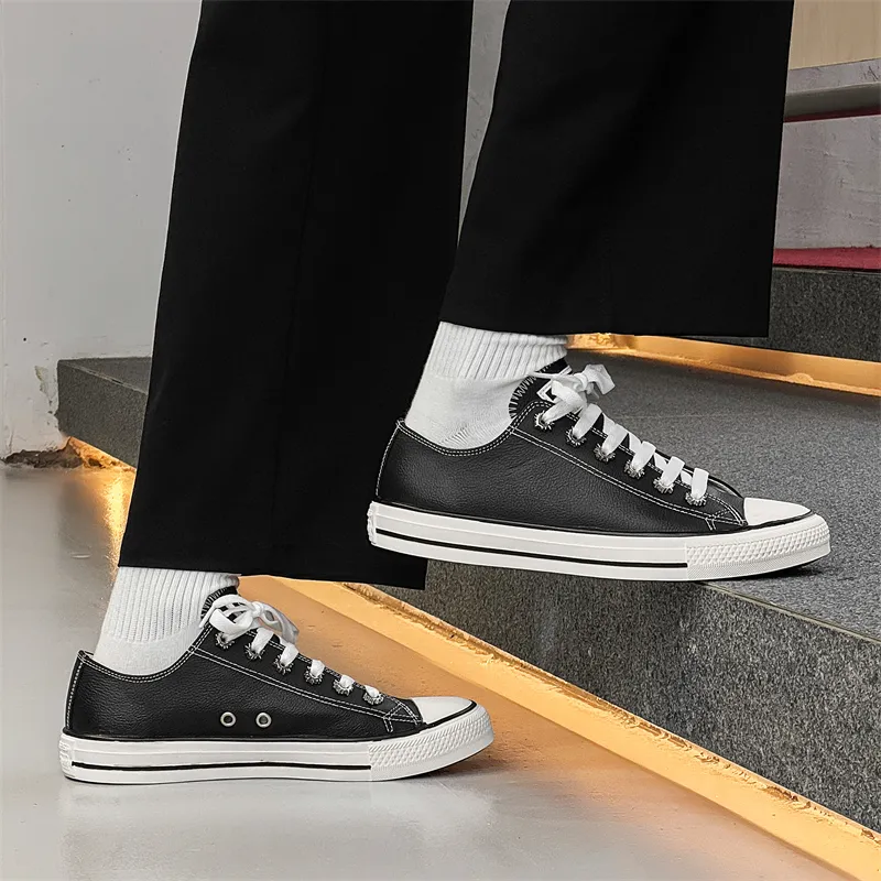 WEISHIBANGWEI Low Top Skateboard Shoes Men's Black-6