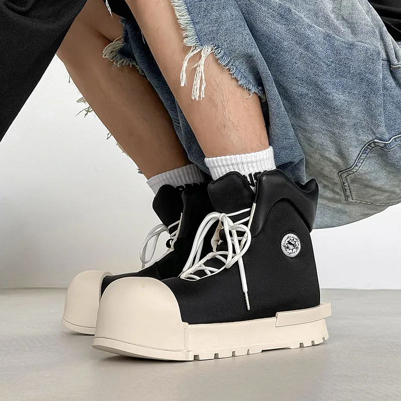 WEISHIBANGWEI Ankle Boots Unisex Black-2