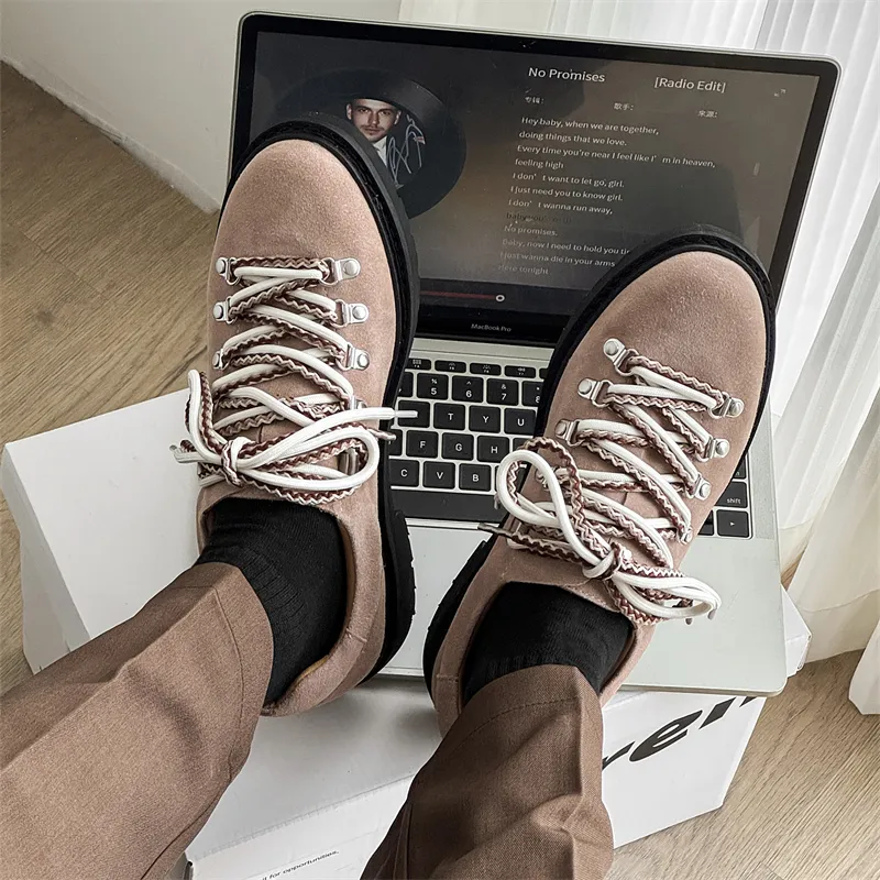 WEISHIBANGWEI Low Top Casual Shoes Men's Beige Brown-5