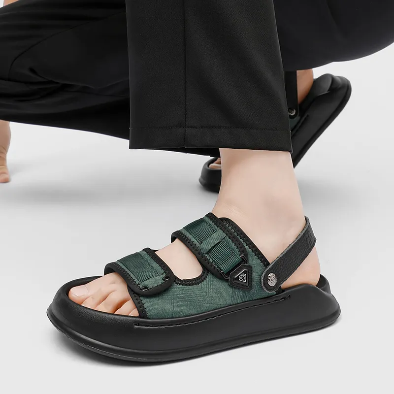 WEISHIBANGWEI Beach Sandals Men's Green-1