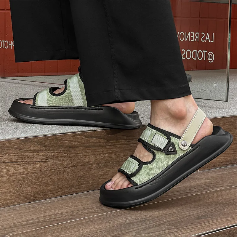 WEISHIBANGWEI Beach Sandals Men's Apple Green-3