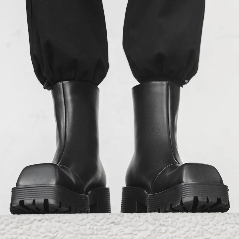 WEISHIBANGWEI Ankle Boots Men's Black-8