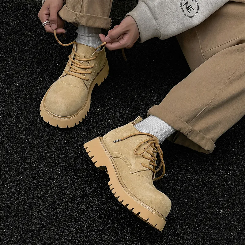 WEISHIBANGWEI Ankle Boots Unisex Yellow-2