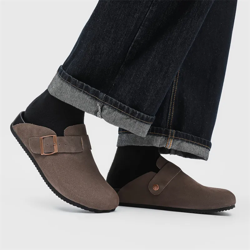 WEISHIBANGWEI Rubber Sole Closed Toe Slippers Unisex Umber-4