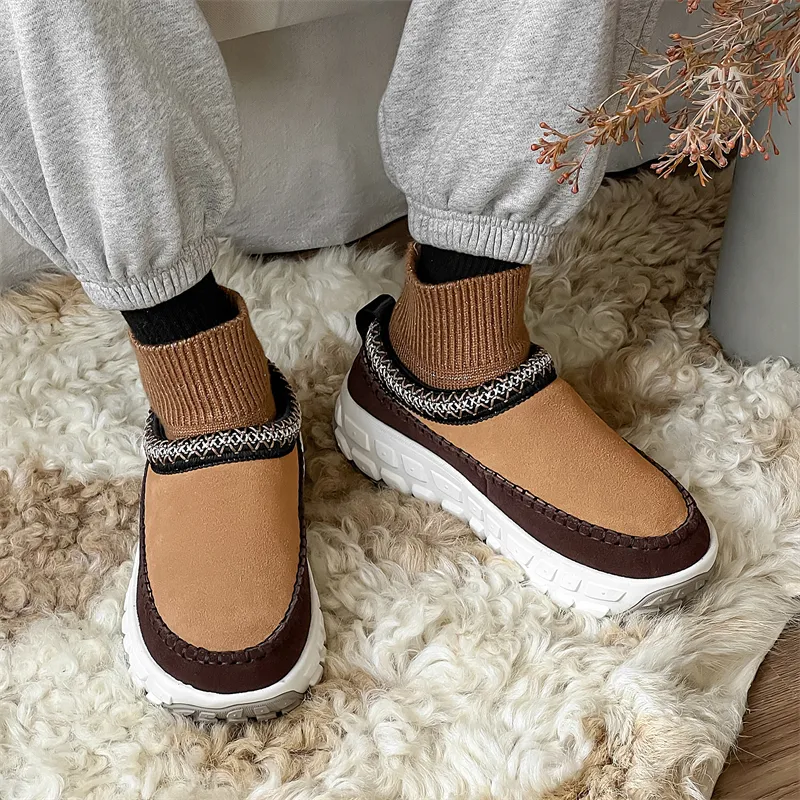 WEISHIBANGWEI Warm Slip Resistant Coverage Short Snow Boots Unisex-3