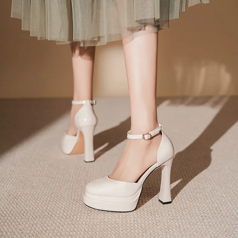 WEISHIBANGWEI Chunky Heel High Heels Women's-1
