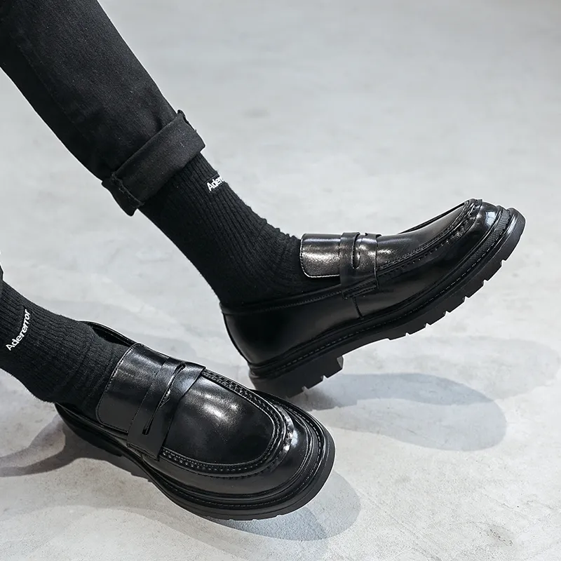 WEISHIBANGWEI Loafers Men's Black-5