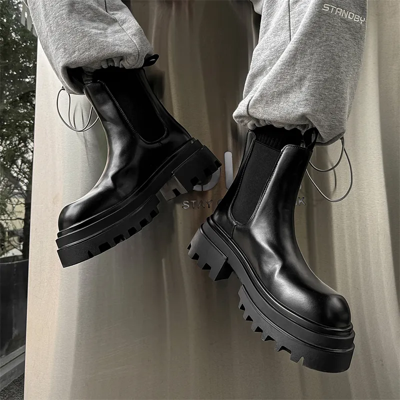 WEISHIBANGWEI Short Chelsea Boots Men's-6