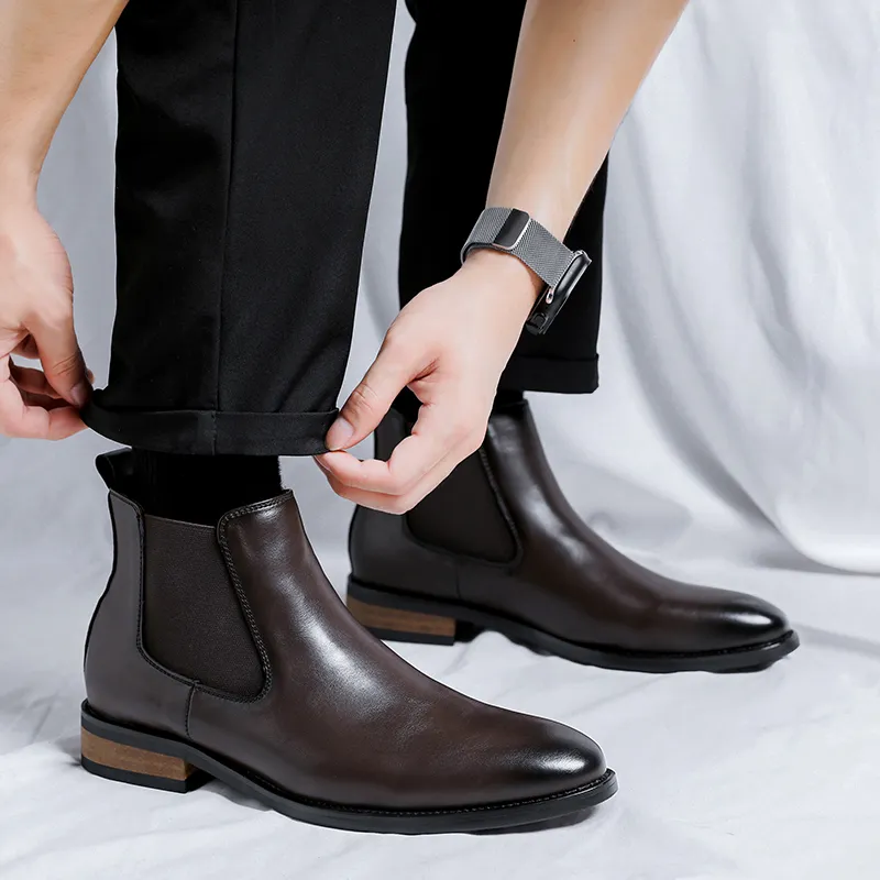 WEISHIBANGWEI Short Chelsea Boots Men's-17