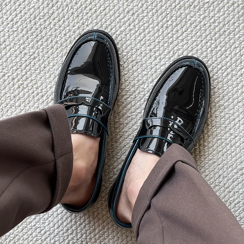 WEISHIBANGWEI Loafers Men's Blue-6