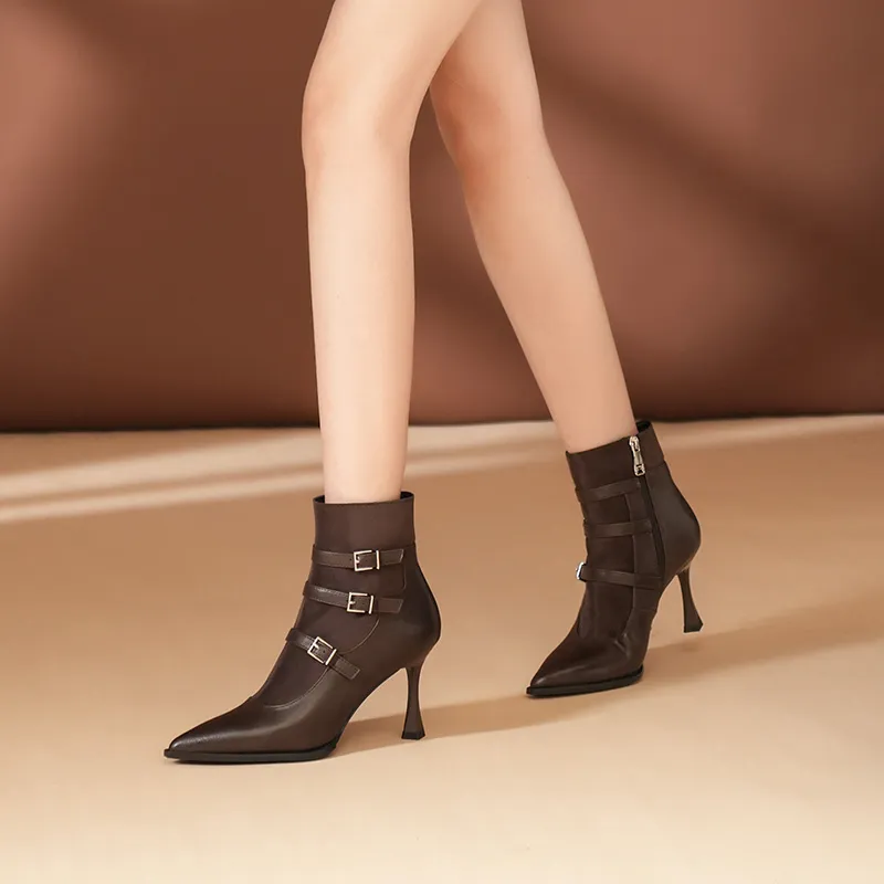 WEISHIBANGWEI Ankle Boots 8.5CM Women's-4