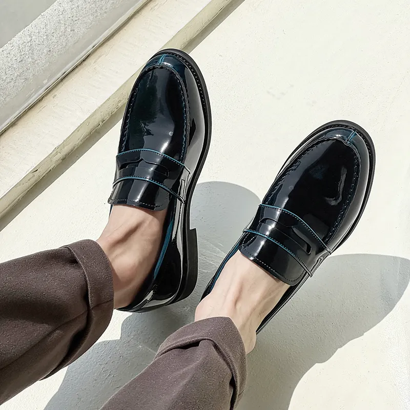 WEISHIBANGWEI Loafers Men's Blue-5