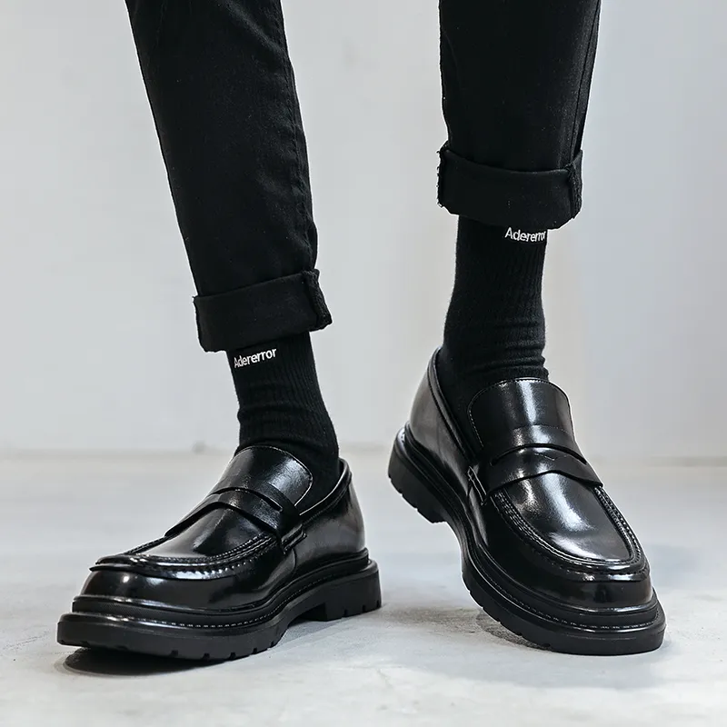 WEISHIBANGWEI Loafers Men's Black-1