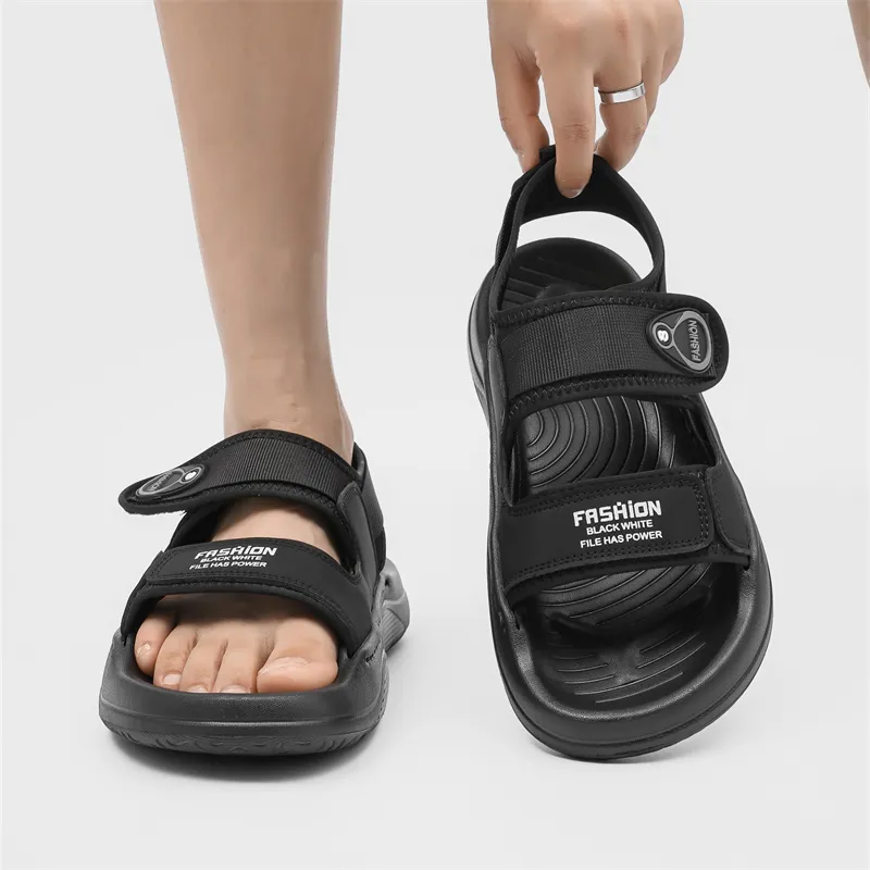 WEISHIBANGWEI Beach Sandals Men's Black-5