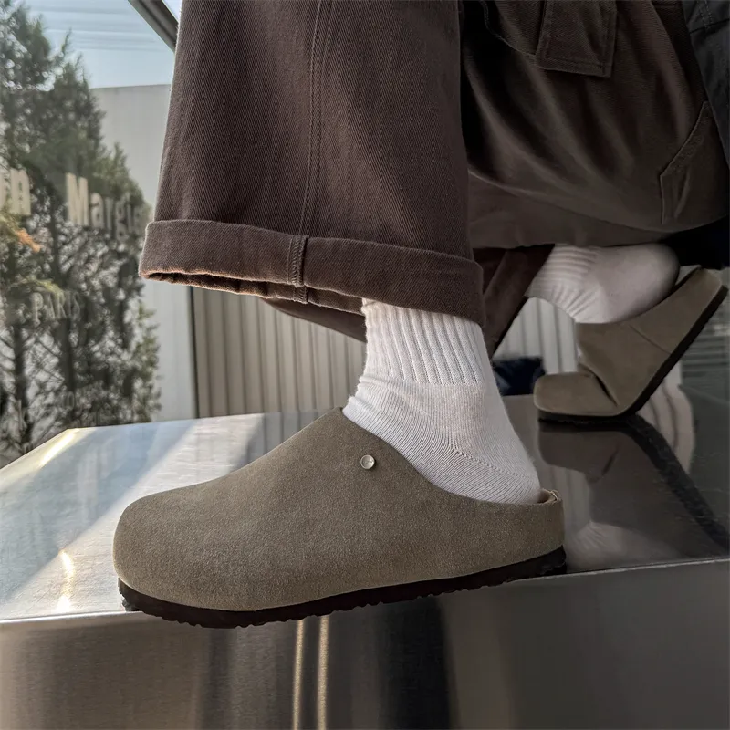 WEISHIBANGWEI Closed Toe Slippers Unisex Khaki-6